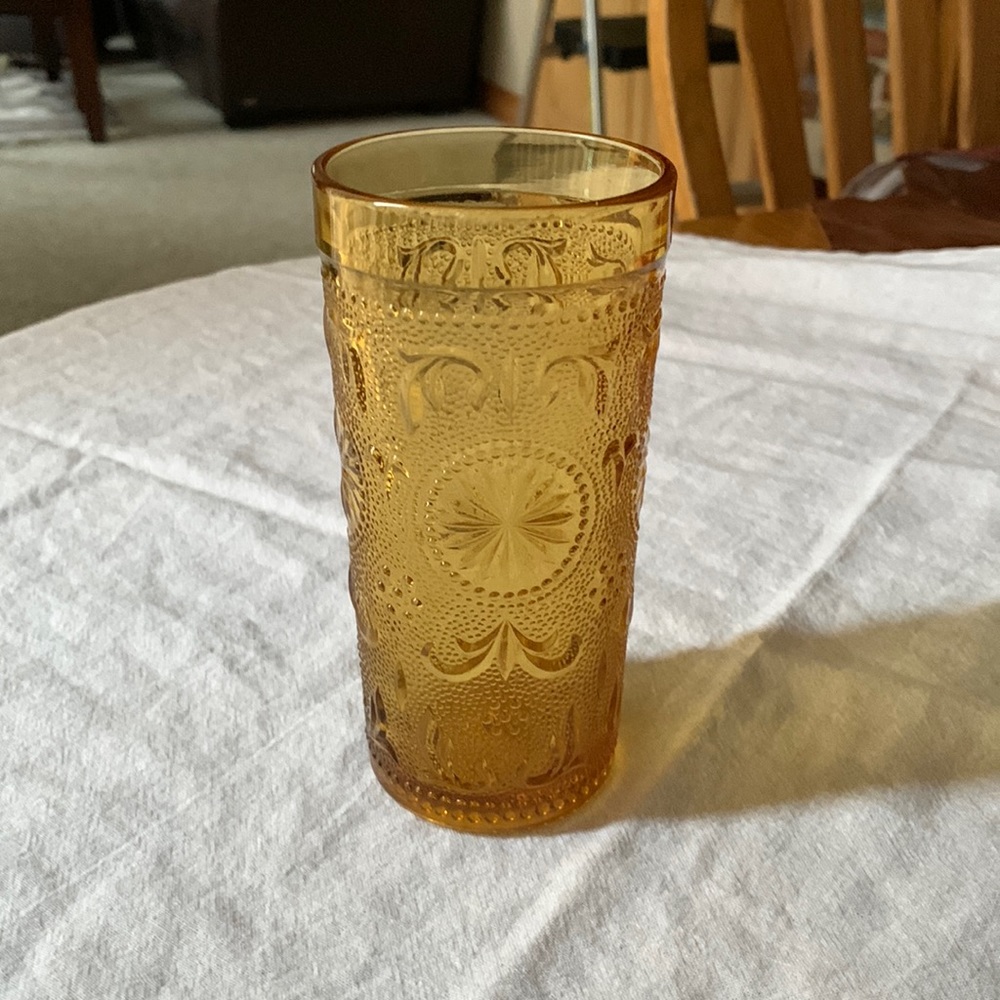 Vintage 1970s Brockway American Concord Amber Glasses